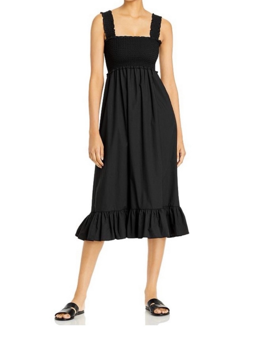 Rails Rumi Smocked Bodice Ruffle-Hem Midi Dress (Bin A2-035)
